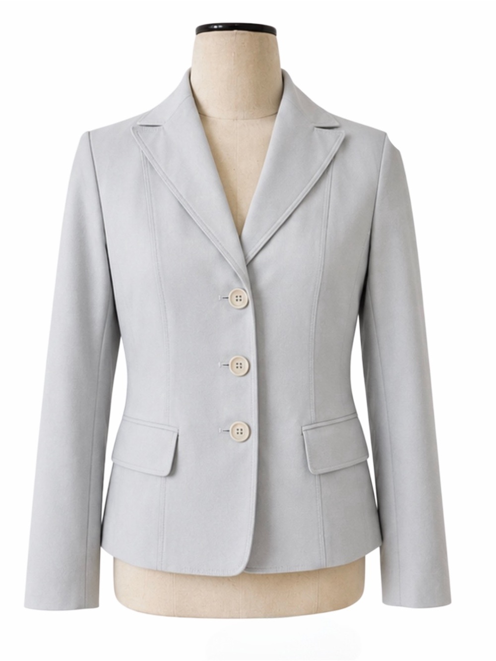 NWT Ann Taylor Petites Light Gray Blazer Jacket 10P Career Cotton Stretch